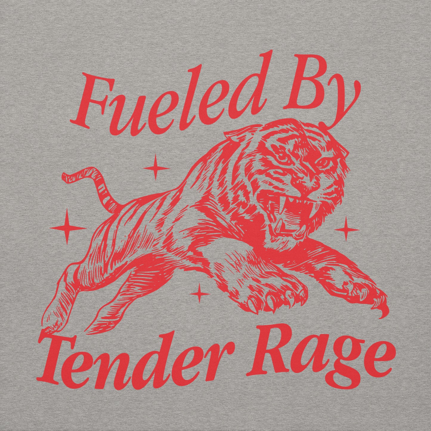 "FUELED BY TENDER RAGE" - PREMIUM HEAVYWEIGHT GREY HOODIE
